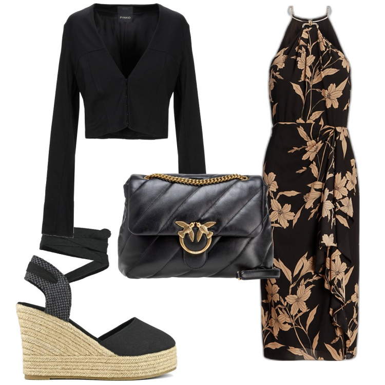 Outfit donna - Total look #1813915. Stile Trendy per Cerimonia. Abbinamento con blazer, borse a mano, vestiti, espadrillas.