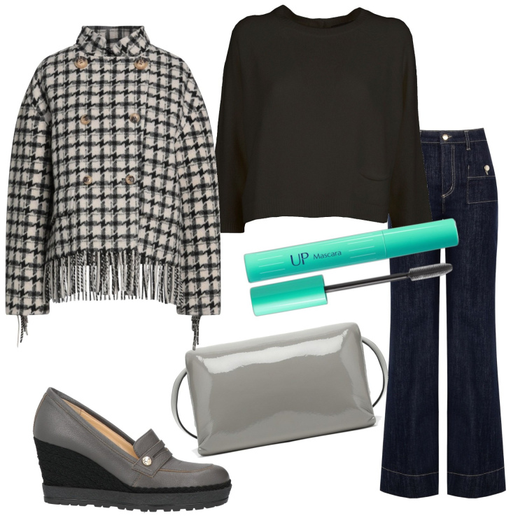 Outfit donna - Stand up!. Stile Trendy per Tutti i giorni. Abbinamento con mocassini, cappotti, mascara, jeans, borse a spalla, maglieria.
