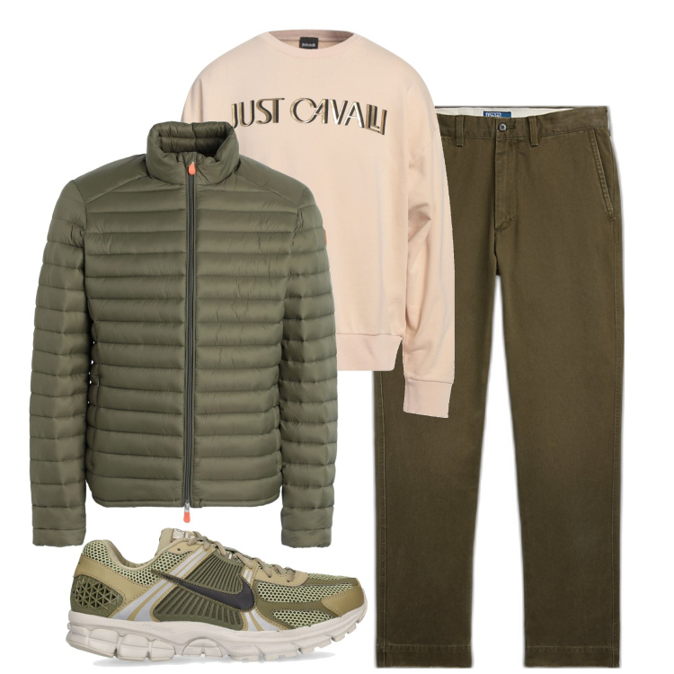 Outfit uomo - Stiloso. Stile Urban per Tutti i giorni. Abbinamento con piumini, felpe, pantaloni, sneakers.