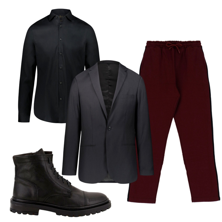 Outfit uomo - Inverno. Stile Trendy per Tutti i giorni. Abbinamento con pantaloni, scarpe stringate, camicie, giacche.