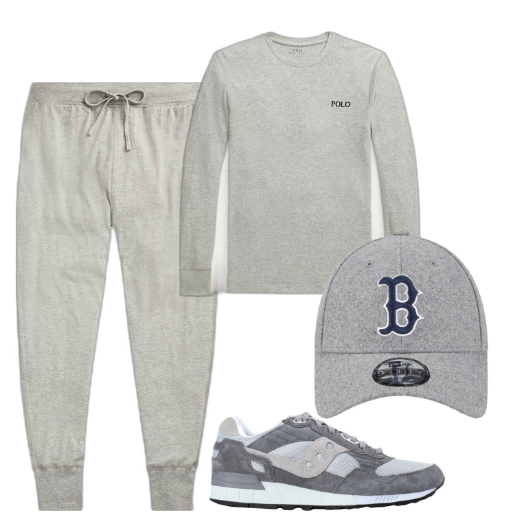 Outfit uomo - Total look #1814958. Stile Casual per Tutti i giorni. Abbinamento con sneakers, pantaloni, maglieria, cappelli con visiera.
