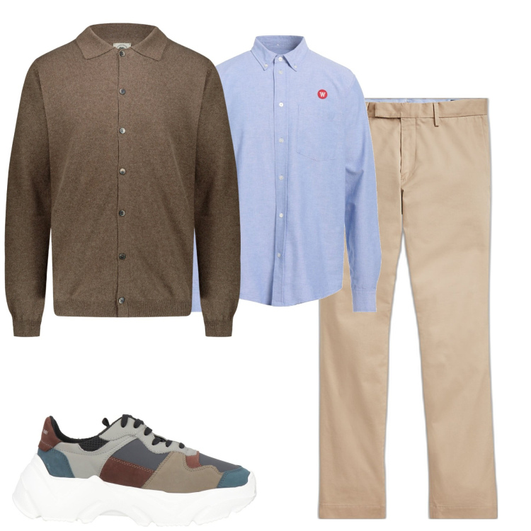 Outfit uomo - Total look #1814963. Stile Urban per Tutti i giorni. Abbinamento con sneakers, camicie, pantaloni chino, polo.