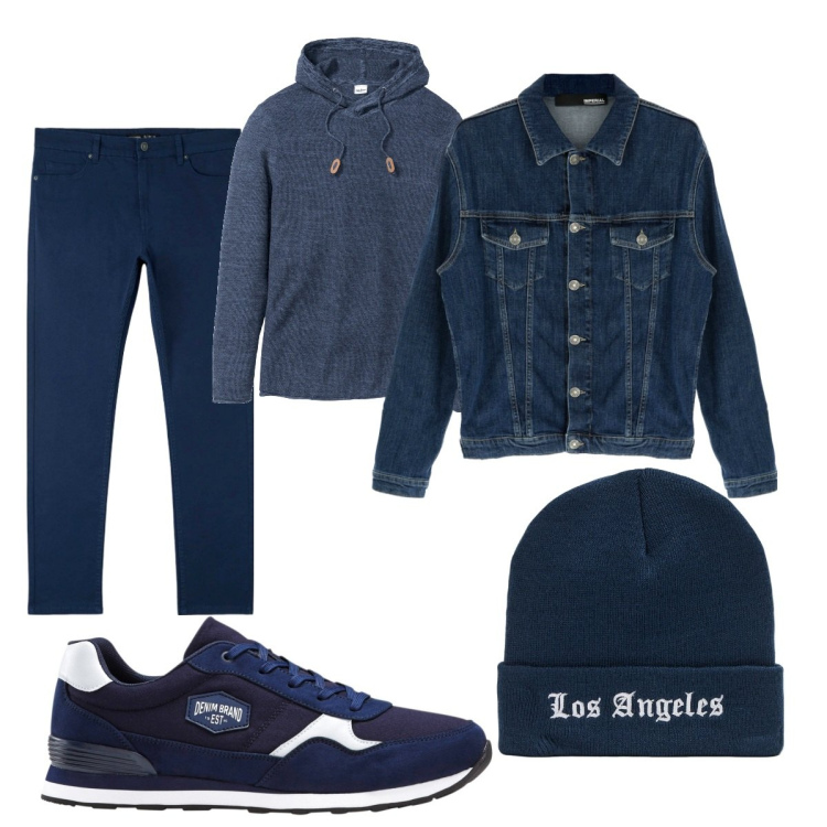 Outfit uomo - Il giubbino jeans. Stile Casual per Tutti i giorni. Abbinamento con maglieria, sneakers, pantaloni skinny, berretti, giacche.