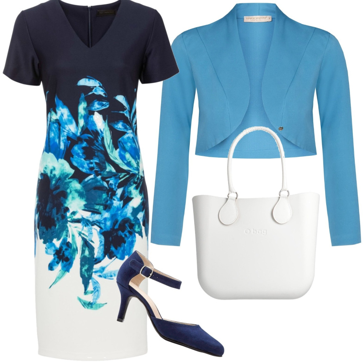 Outfit donna - Sky way. Stile Bon Ton per Cerimonia. Abbinamento con décolleté, vestiti a tubino, borse a mano, bolero.