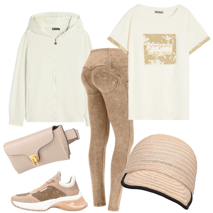 Outfit donna - Quando Ti Manca Il Fiato. Stile Casual per Sport. Abbinamento con marsupi, sneakers, pantaloni skinny, felpe con cappuccio, t-shirt, cappelli.