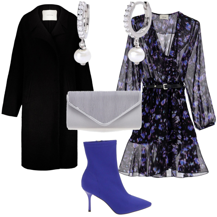 Outfit donna - Romantic chic per una serata speciale.... Stile Romantica per Serata fuori. Abbinamento con orecchini, stivaletti, vestiti, cappotti, pochette.