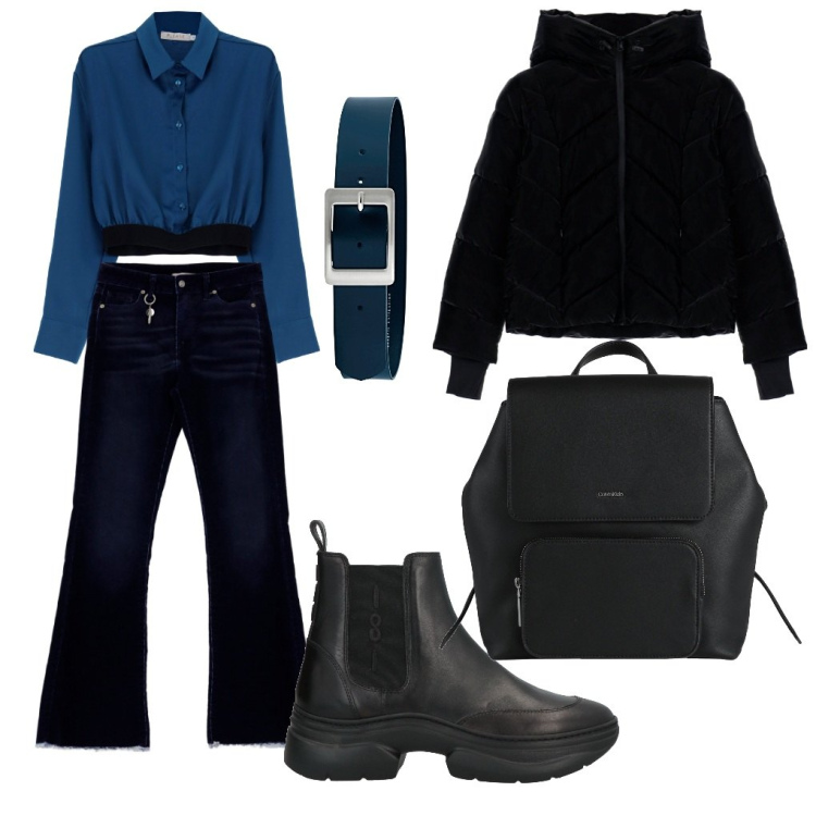 Outfit donna - Vanessa: la tifosa. Stile Trendy per Tutti i giorni. Abbinamento con cinture, zaini, stivaletti, jeans, cappotti, camicie.