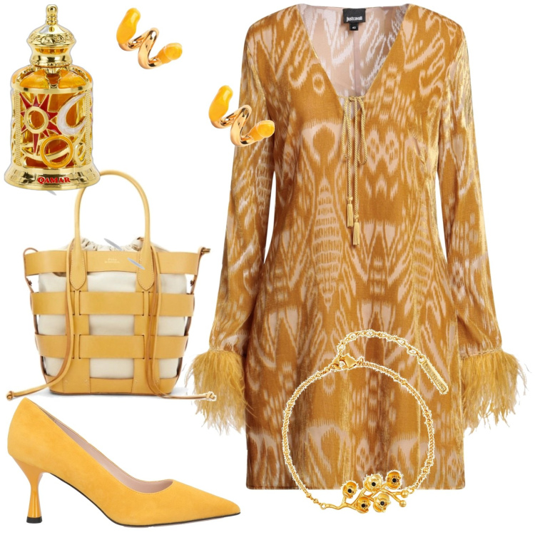 Outfit donna - Serata fantastica.... Stile Chic per Serata fuori. Abbinamento con vestiti corti, décolleté, braccialetti, profumi, pochette, orecchini.