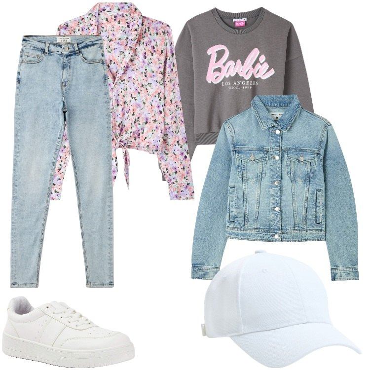Outfit donna - sbarazzino. Stile Basic per Tutti i giorni. Abbinamento con cappelli, felpe, camicie, jeans skinny, blazer, sneakers.