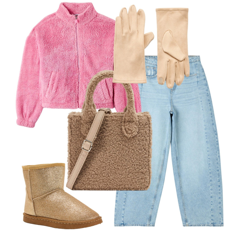 Outfit donna - Terranova Streetwear. Stile Urban per Tutti i giorni. Abbinamento con jeans, felpe, stivali, guanti, shopping bag.