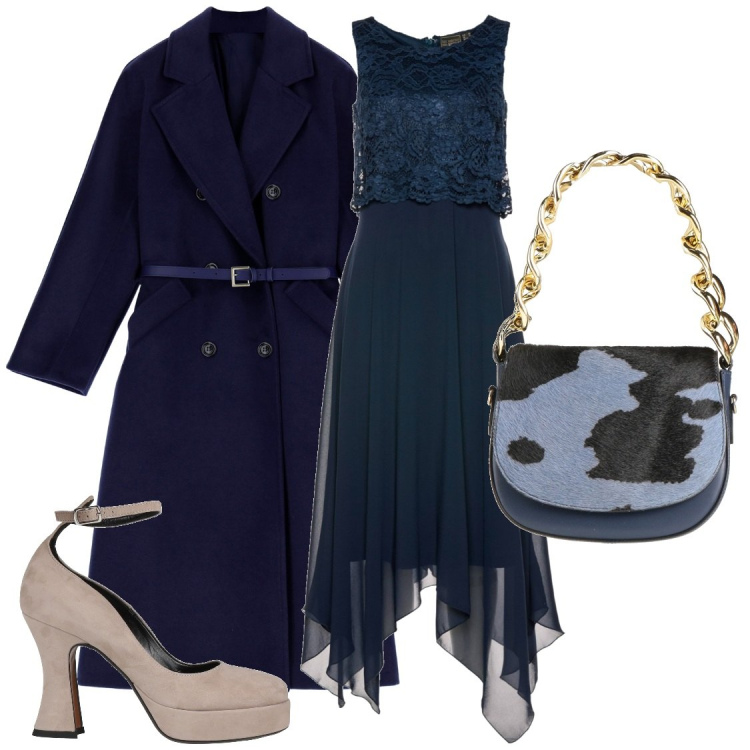 Outfit donna - Cena fuori. Stile Romantica per Serata fuori. Abbinamento con vestiti midi/longuette, borse a mano, décolleté, cappotti.