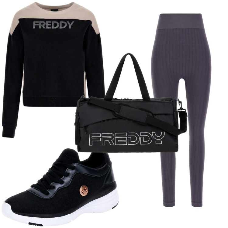 Outfit donna - Total look #1816590. Stile Basic per Sport. Abbinamento con pantaloni, borse sportive, scarpe sportive, felpe sportive.