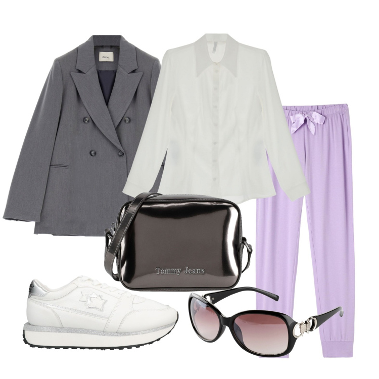 Outfit donna - Ghost outfitter - febbraio. Stile Casual chic per Tutti i giorni. Abbinamento con occhiali da sole, sneakers, borse a tracolla, pantaloni, camicie, cappotti.