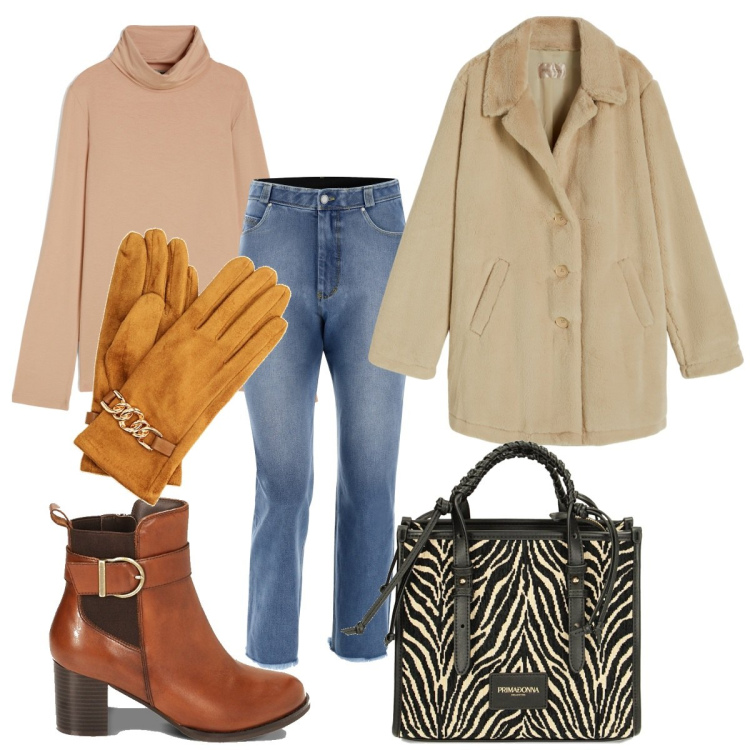 Outfit donna - Freddy in love. Stile Casual chic per Serata fuori. Abbinamento con cappotti, jeans, maglieria, borse a mano, stivaletti chelsea, guanti.