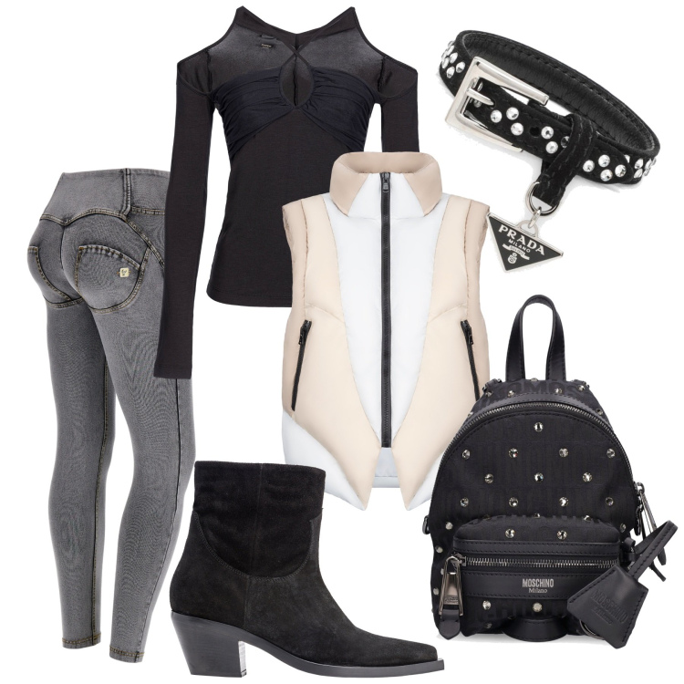 Outfit donna - Scopriamoci un po\'. Stile Urban per Tutti i giorni. Abbinamento con maglieria, stivaletti texani, jeggings, piumini, zaini, braccialetti.