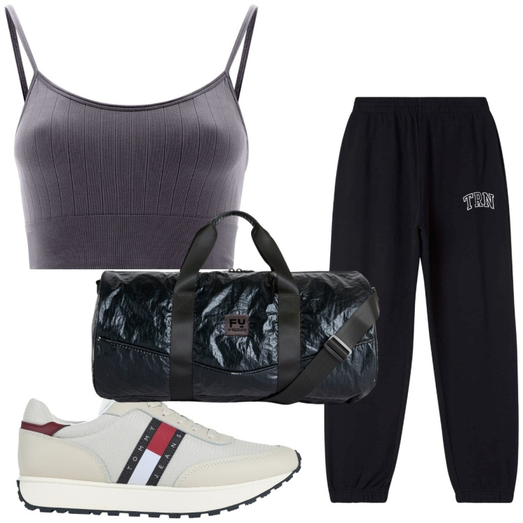 Outfit donna - Total look #1817150. Stile Basic per Sport. Abbinamento con sneakers, pantaloni, borse sportive, top.
