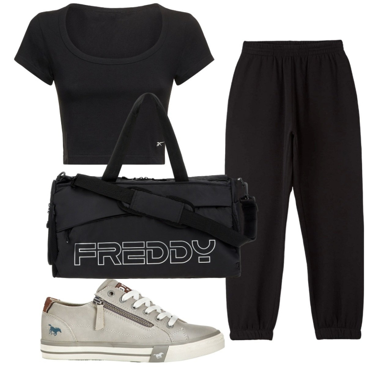 Outfit donna - Total look #1817151. Stile Basic per Sport. Abbinamento con sneakers, pantaloni, borse sportive, top.