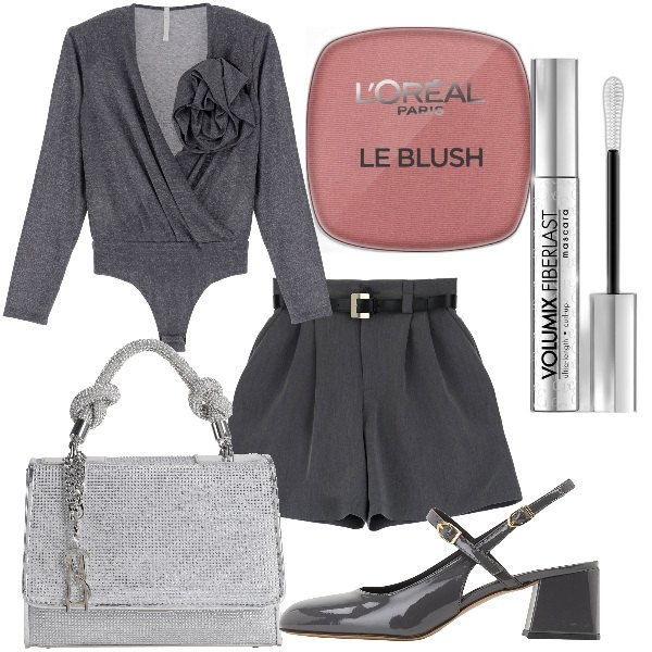 Outfit donna - Total look #1817275. Stile Vintage retrò per Serata fuori. Abbinamento con décolleté, borse a mano, mascara, blush, body, bermuda.