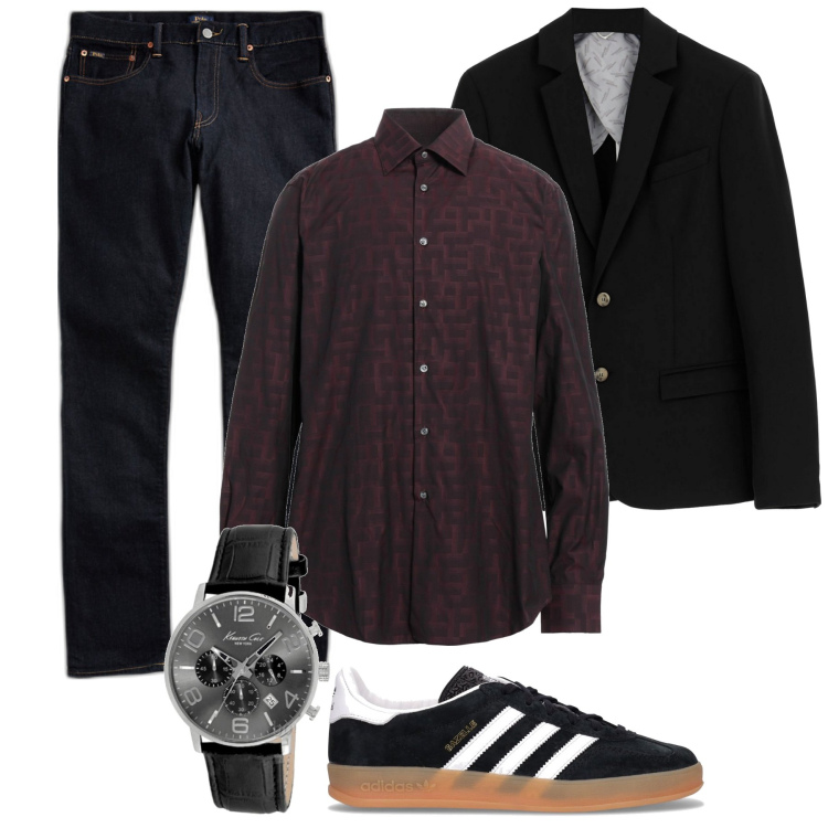 Outfit uomo - Eleganza al primo incontro. Stile Business/Elegante per Serata speciale. Abbinamento con camicie, orologi, giacche, jeans, sneakers.