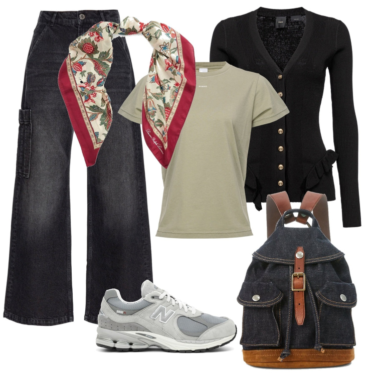 Outfit donna - New Knitwear. Stile Casual chic per Tutti i giorni. Abbinamento con jeans, cardigans, t-shirt, zaini, foulard, sneakers.