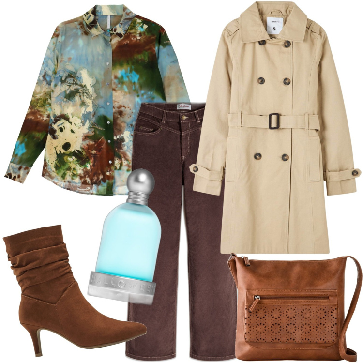 Outfit donna - Impermeabile ritorno al passato. Stile Casual per Tutti i giorni. Abbinamento con borse a tracolla, pantaloni, stivaletti, profumi, trench, camicie.