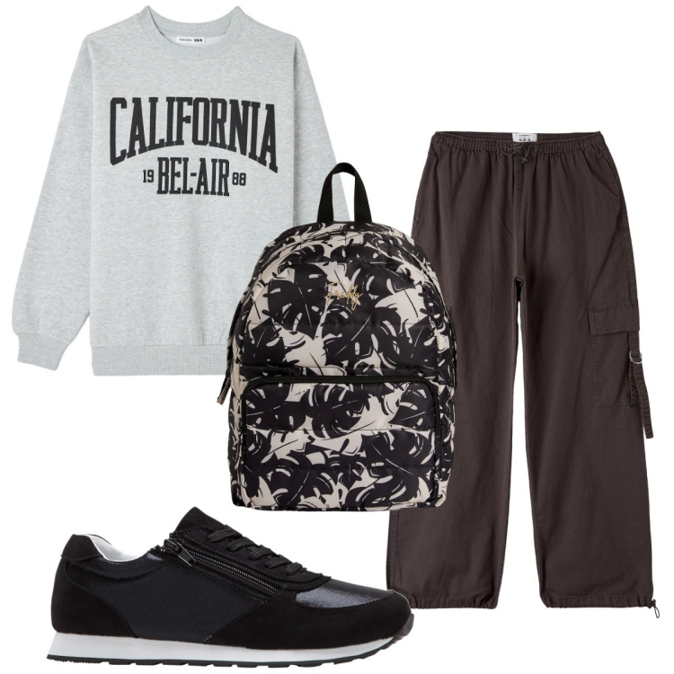 Outfit donna - Total look #1818697. Stile Basic per Sport. Abbinamento con sneakers, pantaloni, felpe sportive, zaini.