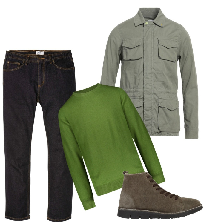 Outfit uomo - Prato. Stile Casual per Tutti i giorni. Abbinamento con jeans dritti, stivali e stivaletti, cappotti, maglieria.