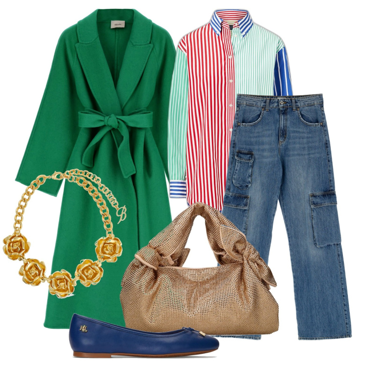 Outfit donna - Ghost outfitter - febbraio. Stile Casual per Tutti i giorni. Abbinamento con ballerine, camicie, cappotti, jeans, borse a mano, collane.