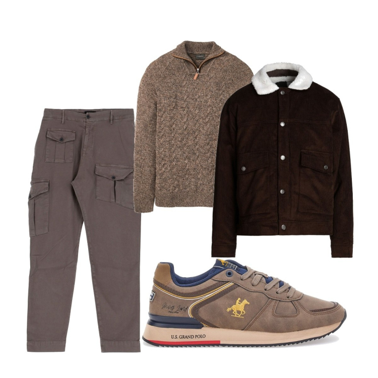 Outfit uomo - Total look #1819740. Stile Casual per Tutti i giorni. Abbinamento con maglieria, cappotti, pantaloni, sneakers.