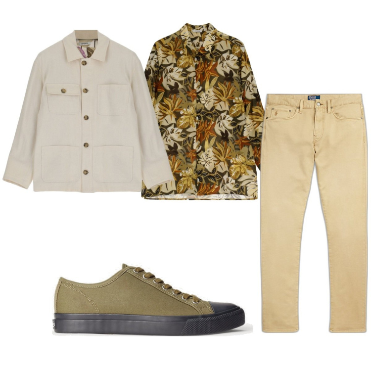 Outfit uomo - Total look #1819858. Stile Casual per Tutti i giorni. Abbinamento con giacche, camicie, sneakers, pantaloni chino.