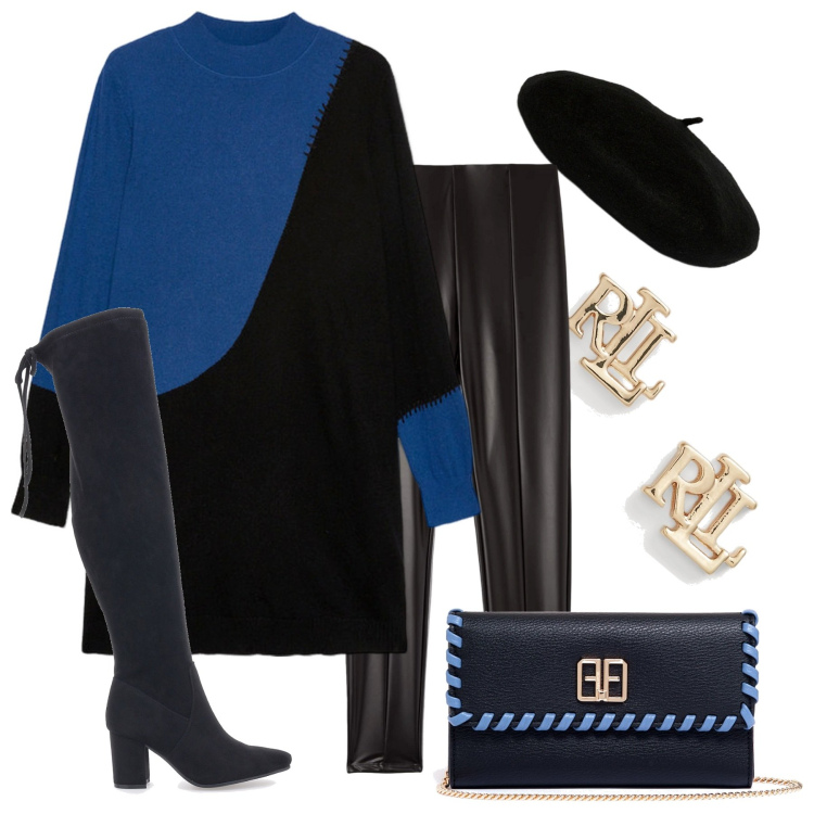 Outfit donna - Aria bohémienne. Stile Bon Ton per Tutti i giorni. Abbinamento con leggings, pochette, orecchini, maglieria, cappelli e berretti, stivali.