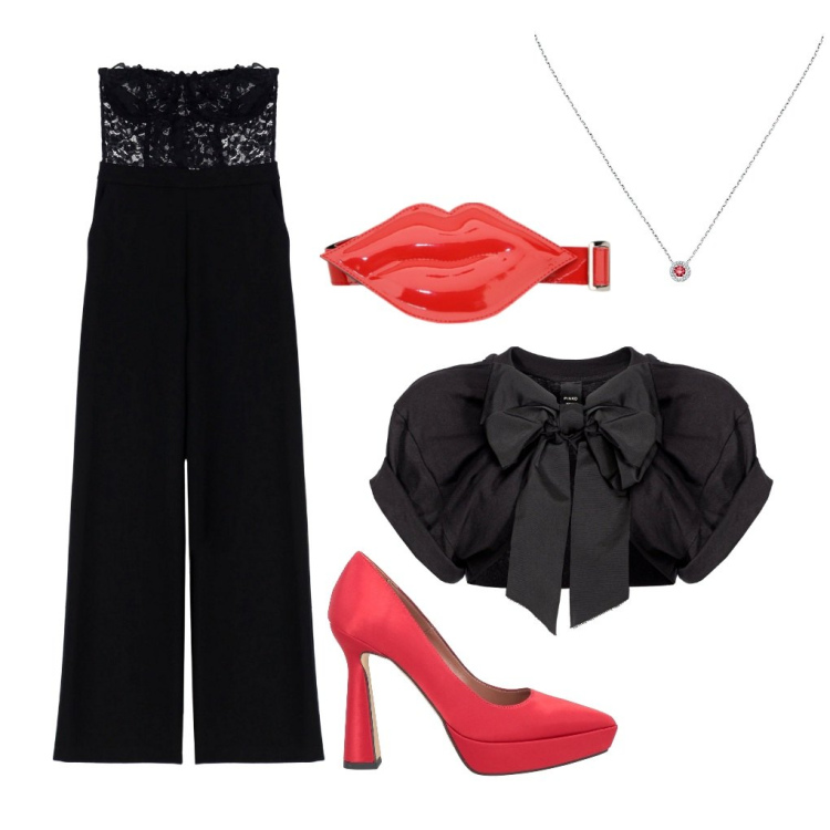 Outfit donna - Rita: al bacio. Stile Sexy per Cerimonia. Abbinamento con décolleté, collane, t-shirt, tute, cinture.