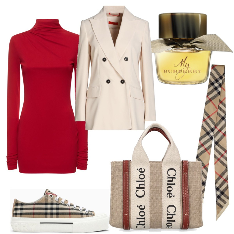 Outfit donna - Total look #1820088. Abbinamento con blazer, profumi, sneakers, vestiti, sciarpe, borse a mano.