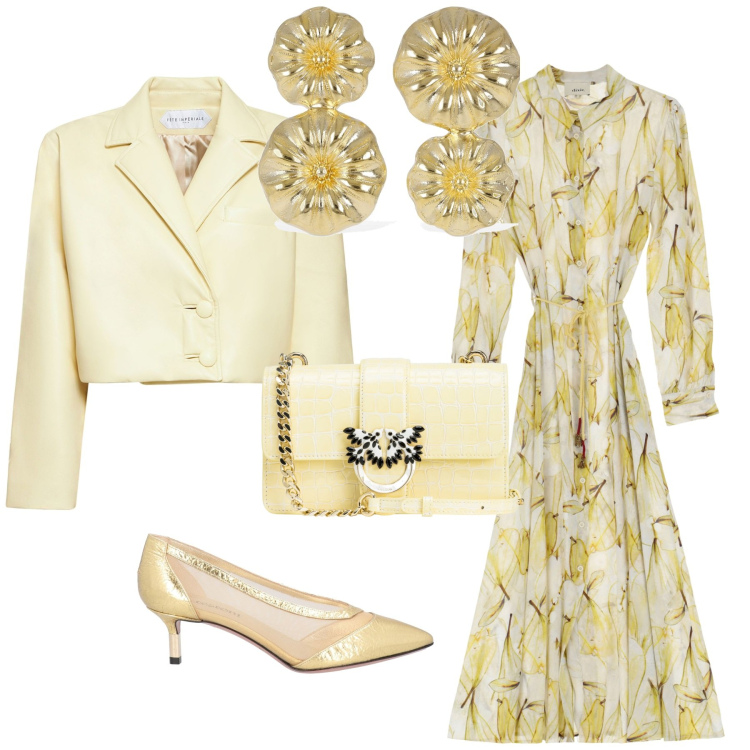 Outfit donna - Cerimonia evento bon ton. Stile Bon Ton per Cerimonia. Abbinamento con décolleté, borse a tracolla, vestiti midi/longuette, blazer, orecchini.