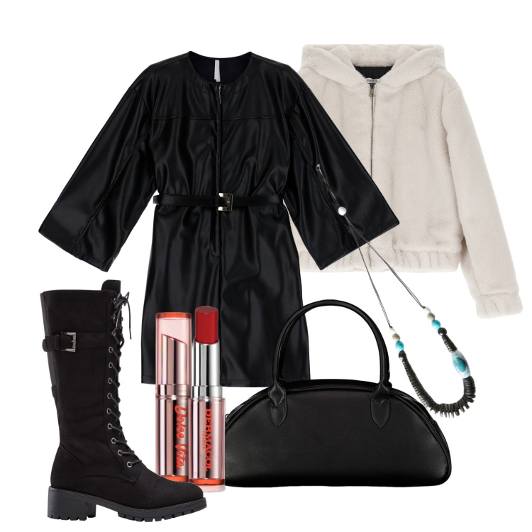 Outfit donna - Ghost outfitter - febbraio. Stile Trendy per Tutti i giorni. Abbinamento con stivali, rossetti, blazer, vestiti, collane, borse a spalla.