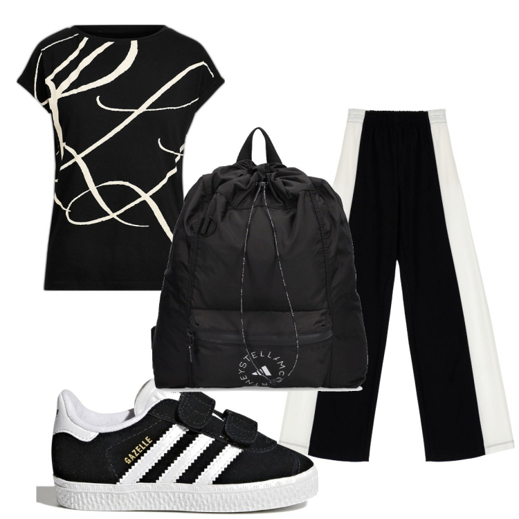 Outfit donna - Total look #1820383. Stile Trendy per Sport. Abbinamento con pantaloni, maglieria, sneakers, zaini.