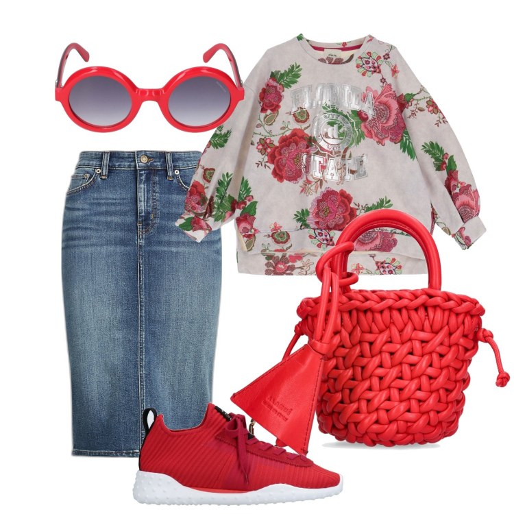 Outfit donna - Ghost outfitter - febbraio. Stile Trendy per Tutti i giorni. Abbinamento con sneakers, felpe, gonne, shopping bag, occhiali da sole.