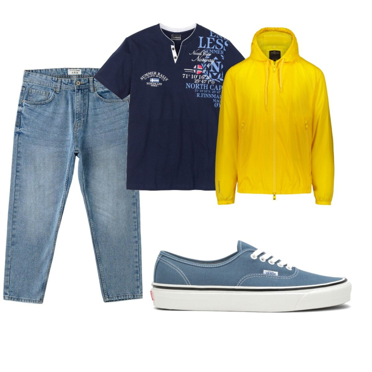 Outfit uomo - Total look #1820585. Stile Casual per Tutti i giorni. Abbinamento con t-shirt, jeans, giacche, sneakers.