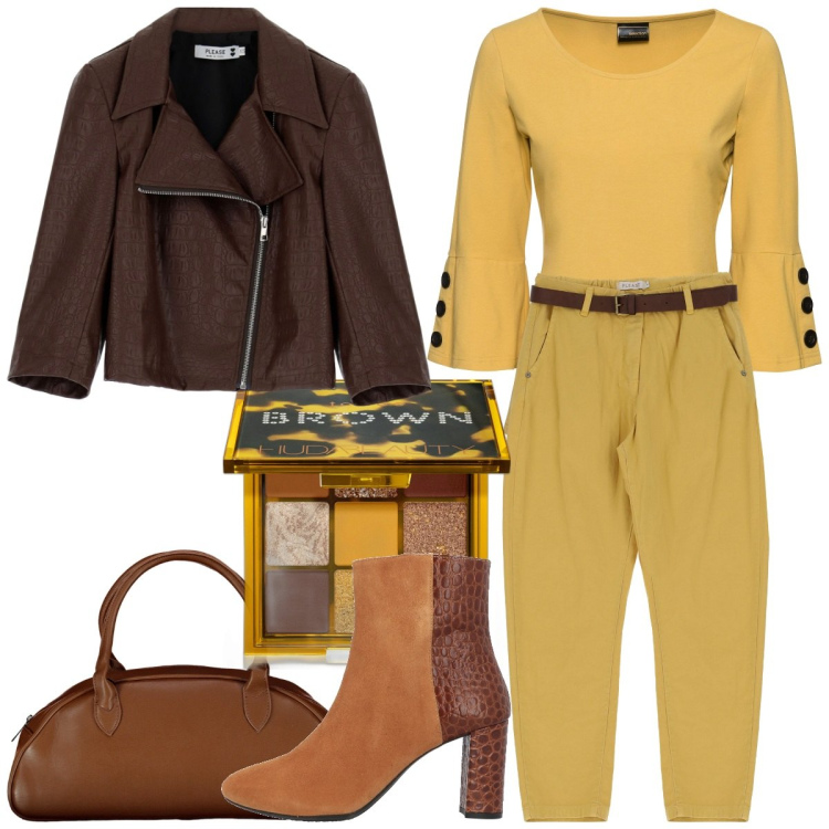 Outfit donna - Total look #1820713. Stile Casual per Tutti i giorni. Abbinamento con maglieria, stivaletti, ombretti, pantaloni, blazer, borse a spalla.