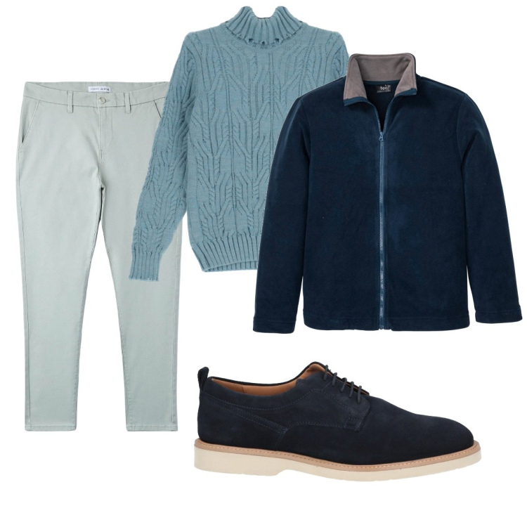 Outfit uomo - Total look #1820757. Stile Casual per Tutti i giorni. Abbinamento con giacche, scarpe stringate, pantaloni chino, maglieria.