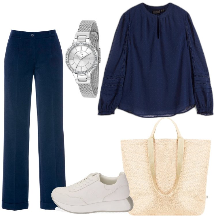 Outfit donna - Total look #1821804. Stile Casual per Tutti i giorni. Abbinamento con orologi, pantaloni, tuniche, borse tote, sneakers.