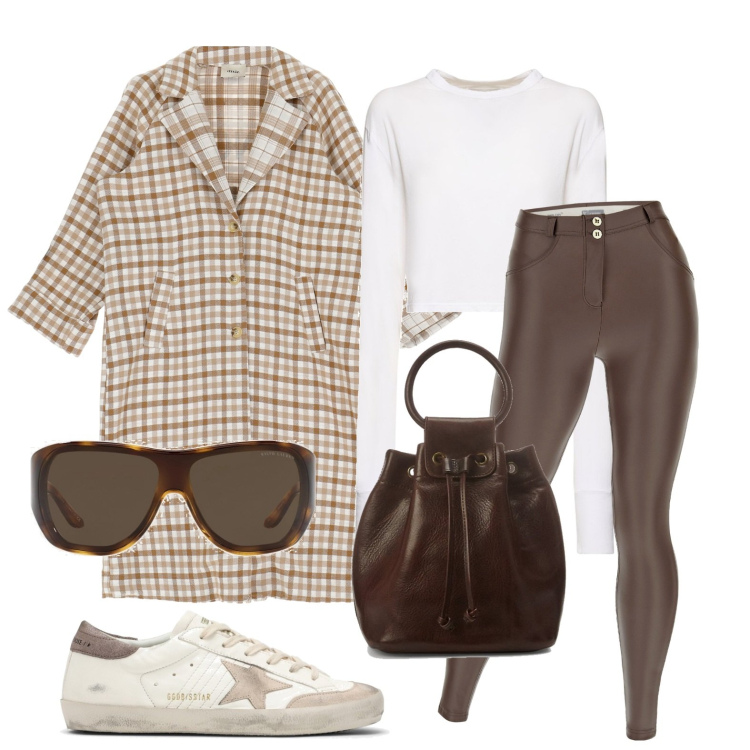 Outfit donna - Ghost outfitter - febbraio. Stile Casual per Tutti i giorni. Abbinamento con cappotti, pantaloni skinny, occhiali da sole, borse a secchiello, t-shirt, sneakers.