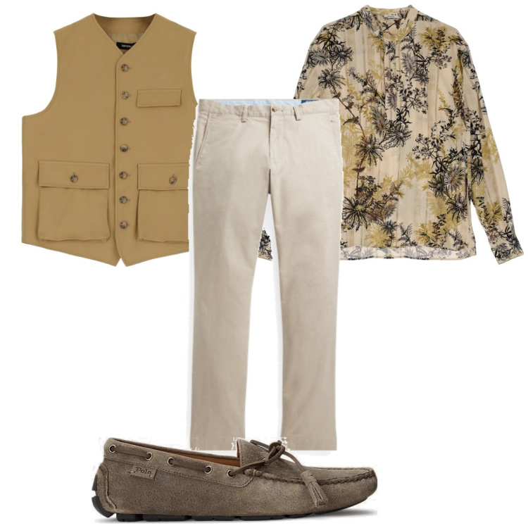 Outfit uomo - Total look #1822025. Stile Casual per Tutti i giorni. Abbinamento con camicie, gilet, scarpe stringate, pantaloni.