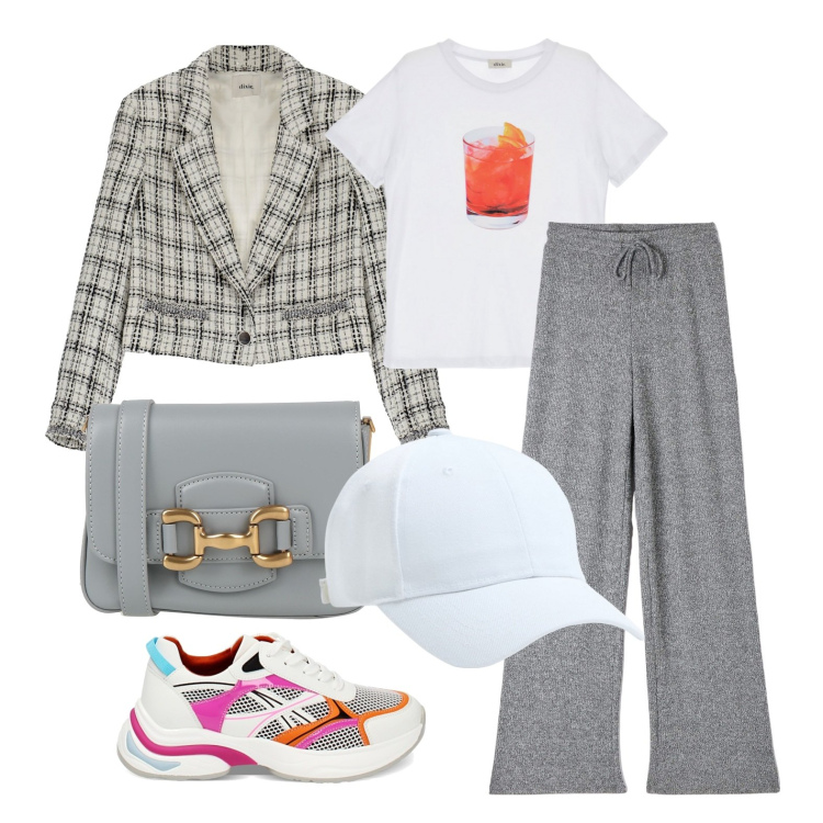 Outfit donna - Ghost outfitter - febbraio. Stile Casual per Tutti i giorni. Abbinamento con borse a tracolla, cappelli, pantaloni, sneakers, cappotti, t-shirt.