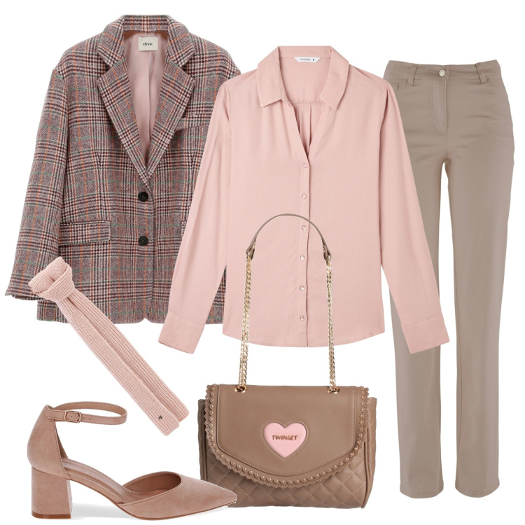 Outfit donna - Dalla mattina alla sera. Stile Chic per Tutti i giorni. Abbinamento con pantaloni, borse a spalla, camicie, décolleté, blazer, sciarpe.