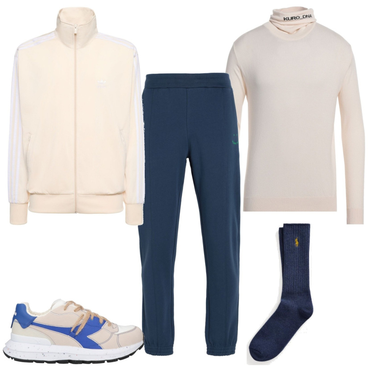 Outfit uomo - Sport. Stile Casual per Sport. Abbinamento con pantaloni, sneakers, maglieria, calzini, giacche.