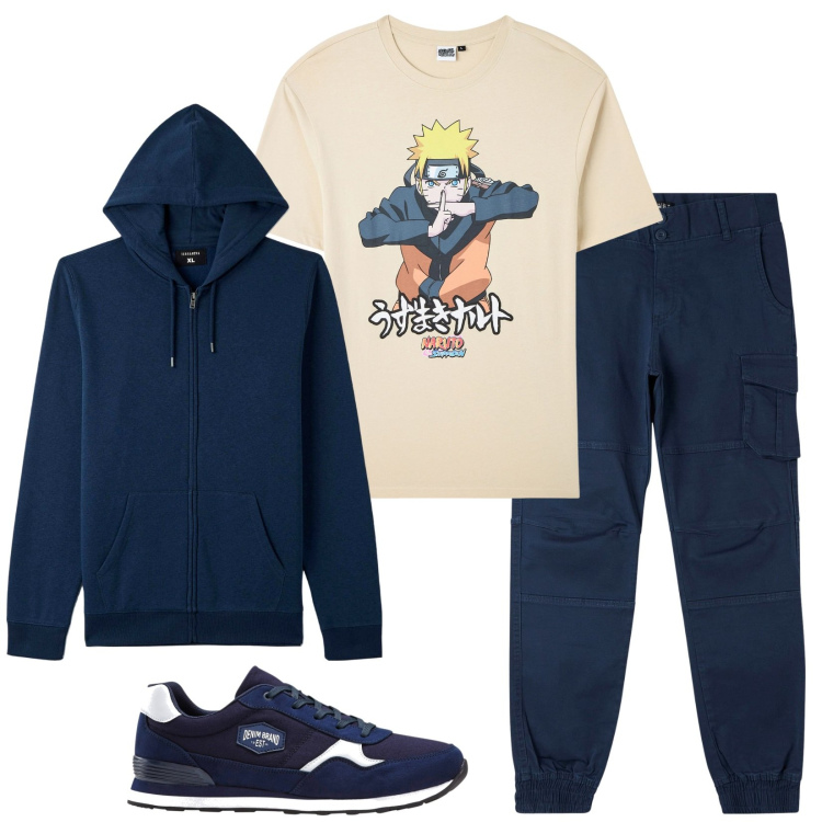 Outfit uomo - La t-shirt iconica. Stile Casual per Tutti i giorni. Abbinamento con sneakers, t-shirt, pantaloni cargo, felpe con cappuccio.