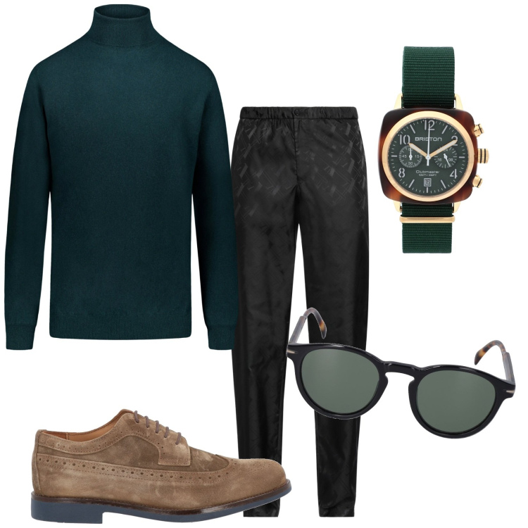 Outfit uomo - Total look #1823250. Stile Business/Elegante per Tutti i giorni. Abbinamento con pantaloni, scarpe stringate, orologi, maglieria, occhiali da sole.
