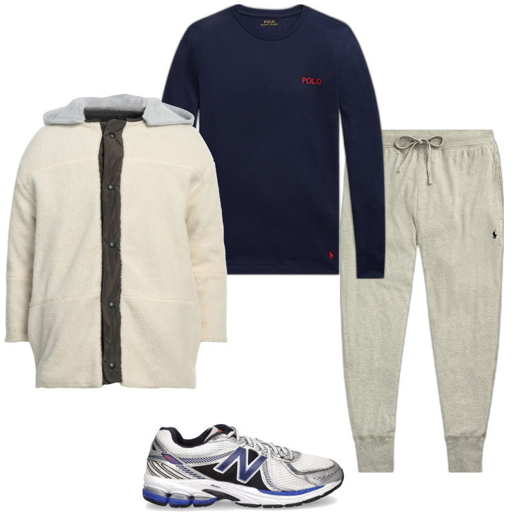 Outfit uomo - Total look #1823393. Stile Casual per Sport. Abbinamento con cappotti, pantaloni, maglieria, sneakers.
