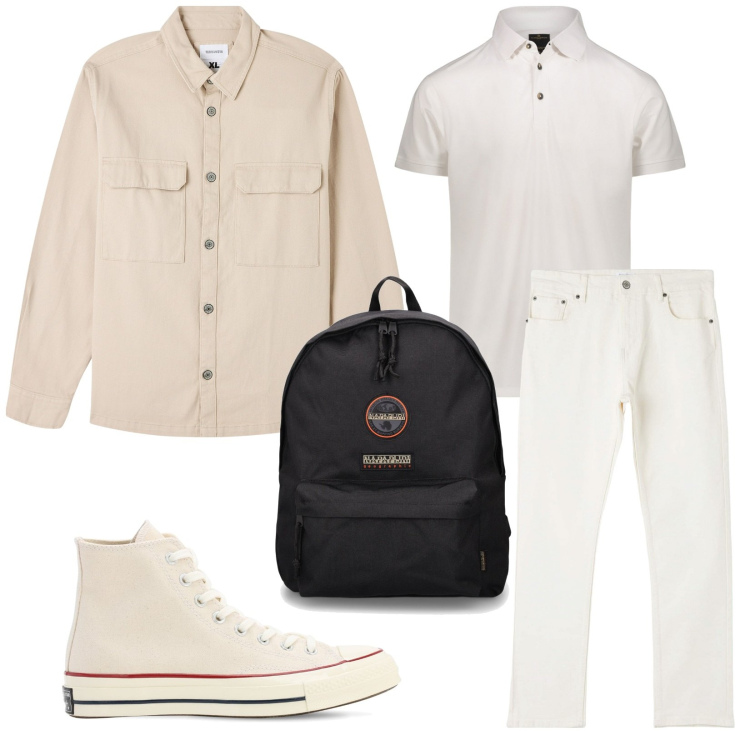 Outfit uomo - Total look #1823826. Stile Casual per Tutti i giorni. Abbinamento con camicie, pantaloni, polo, sneakers, borse sportive.